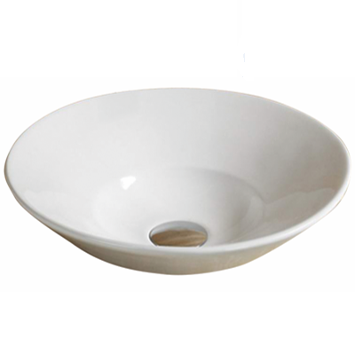 POSEIDON Gloss White Ceramic Insert Basin (Round: 410x410x160)