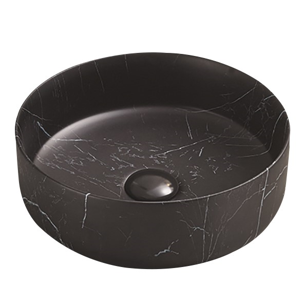 POSEIDON Matte Black Carrara Basin (Round: 346x346x114)