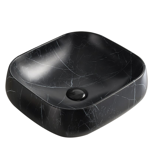 POSEIDON Matte Black Carrara Basin (Square: 450x400x145)