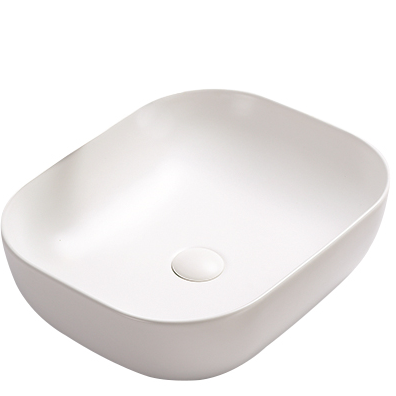 POSEIDON Gloss White Ceramic Basin (Rectangle: 505x405x140)