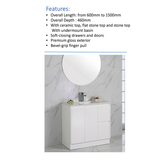 ALICE Freestanding Vanity Gloss White (All Sizes)