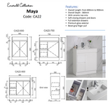 MAYA Slim Free Standing Vanity Gloss White 600mm