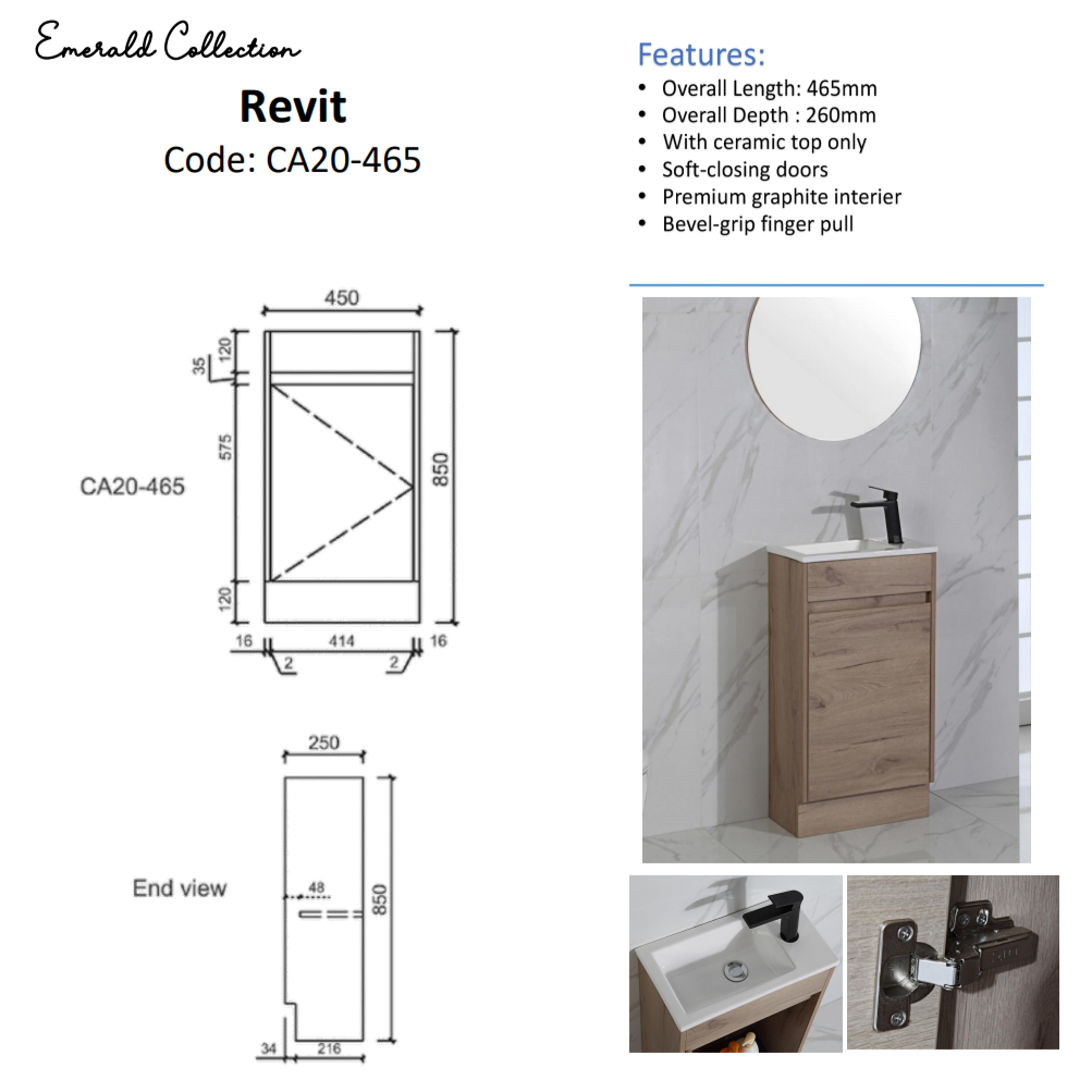 REVIT Mini Freestanding Vanity Max Oak