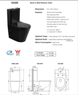OASIS Rimless Matte Black Toilet Suite