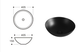 Aulic Argyle Black Ceramic Basin (Round: 405x405x145)
