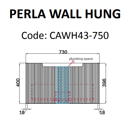 PERLA Mark II Wall Hung Vanity Matte White (All Sizes)