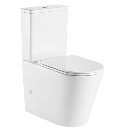 Pani Rimless Back To Wall Toilet Suite (Gloss White/ Matte Black)
