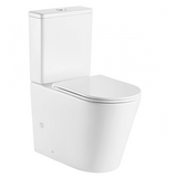 Pani Rimless Back To Wall Toilet Suite (Gloss White/ Matte Black)