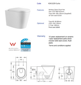 Avis Rimless Wall Faced Floor Gloss White/ Matte White Toilet