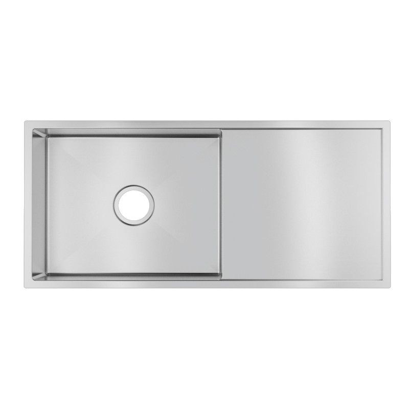 Single Bowl Handmade 304 Stainless Steel Sink with Drainboard 960x450x230mm