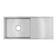 Single Bowl Handmade 304 Stainless Steel Sink with Drainboard 960x450x230mm