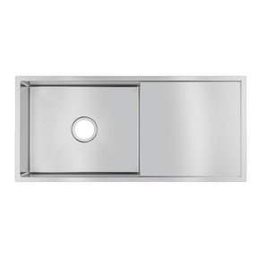 Single Bowl Handmade 304 Stainless Steel Sink with Drainboard 960x450x230mm
