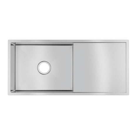 Single Bowl Handmade 304 Stainless Steel Sink with Drainboard 960x450x230mm