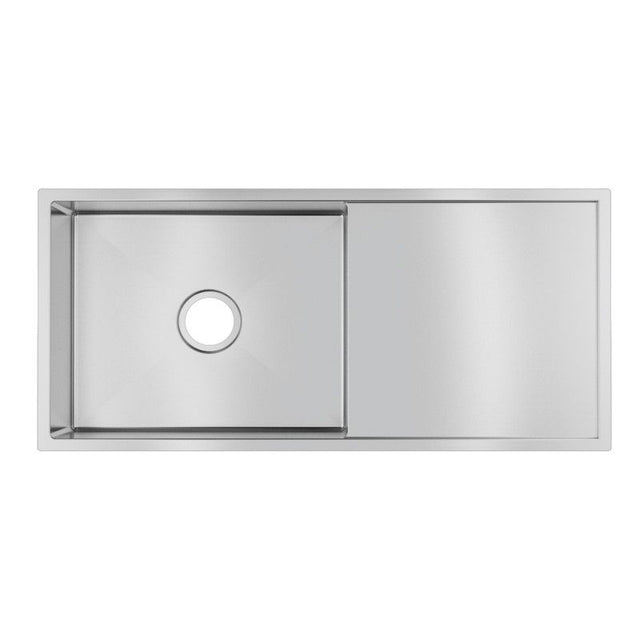Single Bowl Handmade 304 Stainless Steel Sink with Drainboard 960x450x230mm