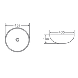 Spin 44 Above Counter Basin White (Round: 435x435x160)