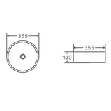 Spin 35 Above Counter Basin White (Round: 355x355x120)