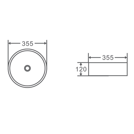 Spin 35 Above Counter Basin White (Round: 355x355x120)