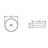 Spin 36 Above Counter Basin White (Round: 360x360x115)