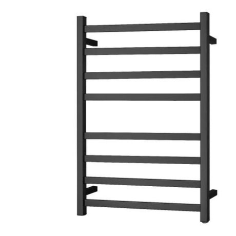 Square Electric Heated Towel Rack 8 Bars - Black
