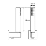 Square Brushed Brass Hand Shower Rail with Handheld Shower