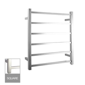 Square Electric Heated Towel Rack 6 Bars - Chrome