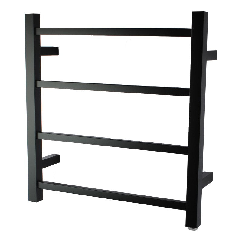 Square Electric Heated Towel Rack 4 Bars - Matte Black