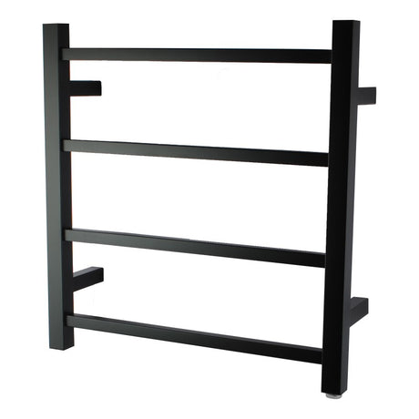 Square Electric Heated Towel Rack 4 Bars - Matte Black