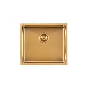 Stainless Steel PVD Single Bowl Kitchen Sink - 500x440x230mm-Brushed Brass