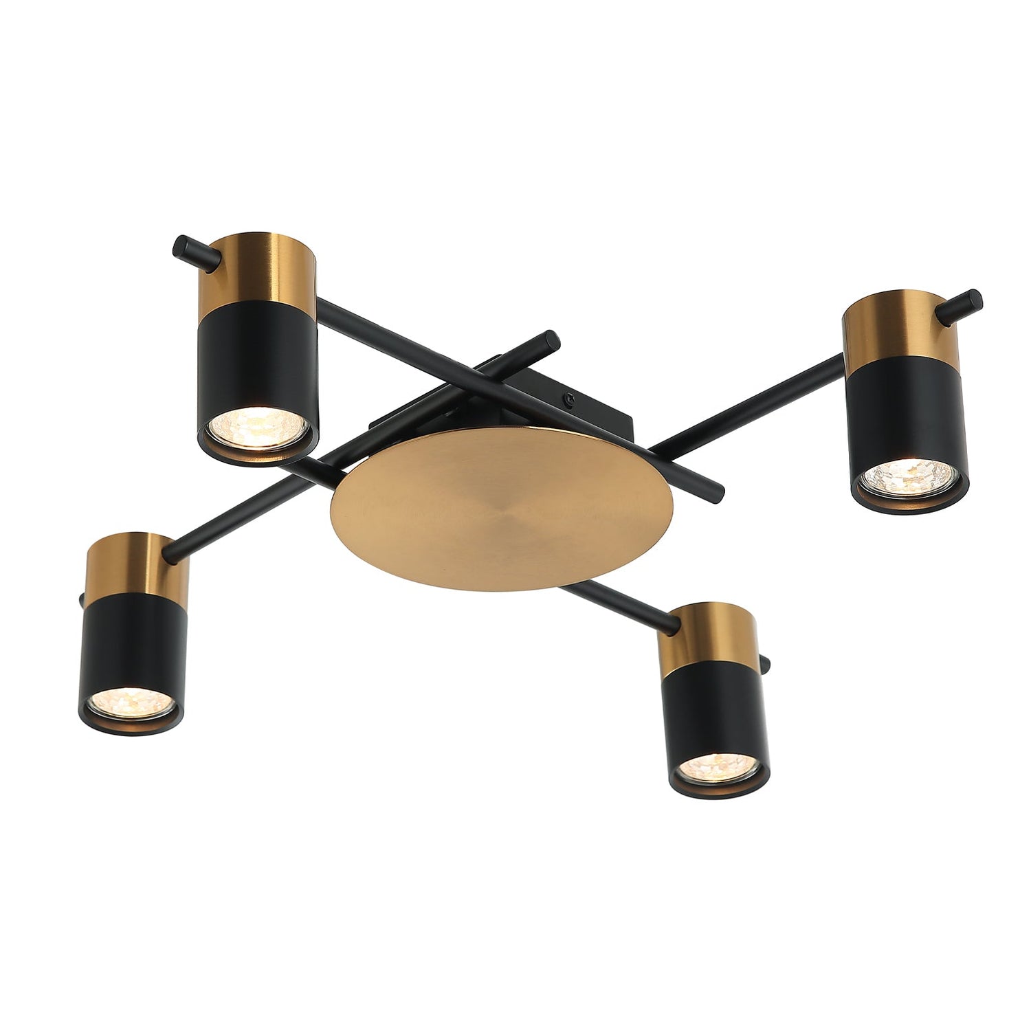 TACHE: Interior Spot Ceiling Lights (with Adjustable Black & Antique Brass Heads) IP20