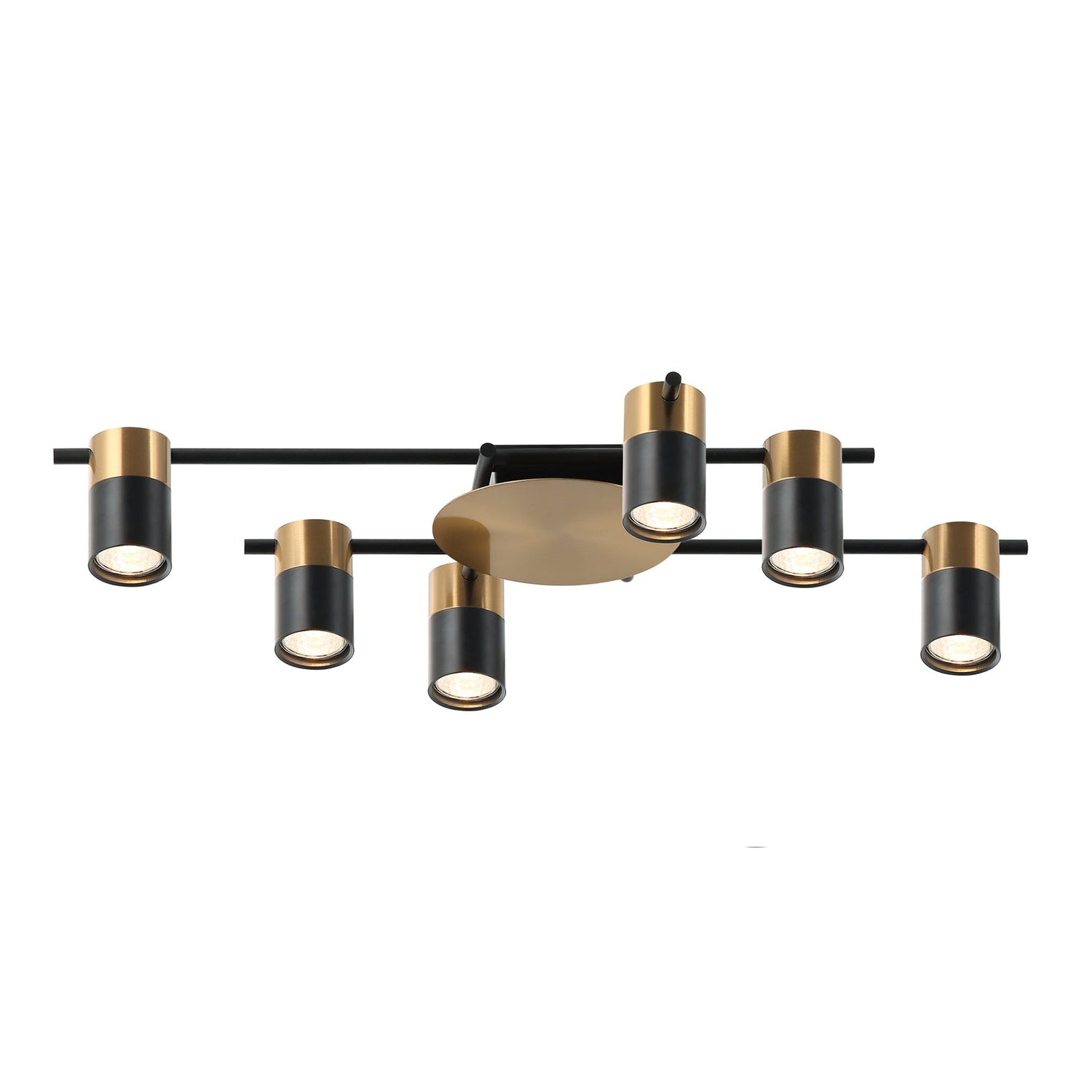 TACHE: Interior Spot Ceiling Lights (with Adjustable Black & Antique Brass Heads) IP20