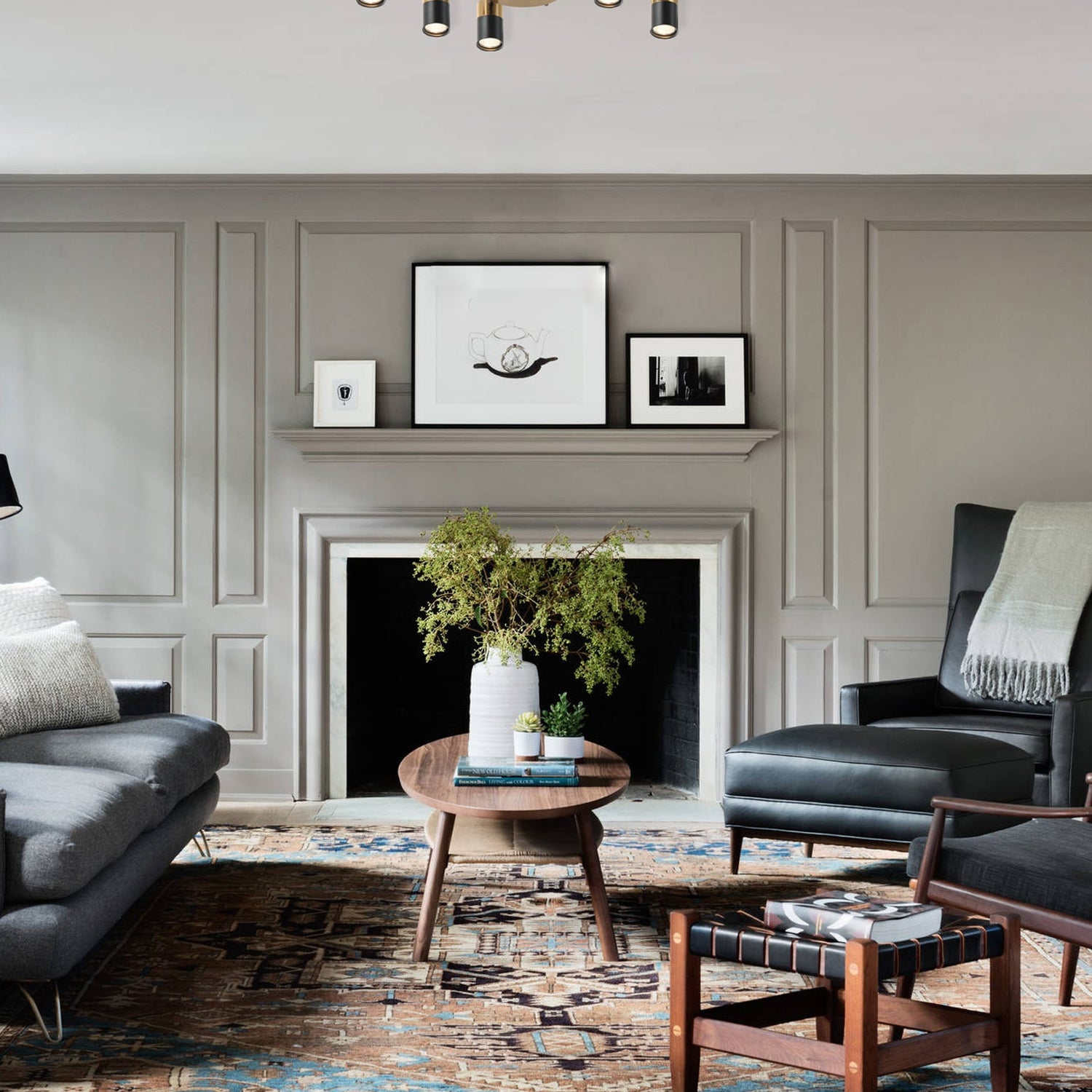 TACHE: Interior Spot Ceiling Lights (with Adjustable Black & Antique Brass Heads) IP20