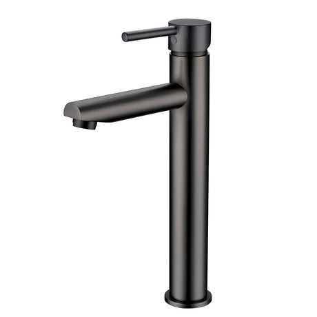 Pentro Round Tall Basin Mixer - Brushed Gun Metal