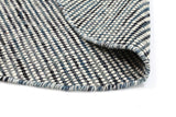 Nordic Teal Blue Reversible Wool Round Rug