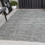 Nordic Teal Blue Reversible Wool Rug