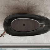 Transparent Midnight Black Petii Egg shape Freestanding Bathtub with No-Overflow - 1500/1700