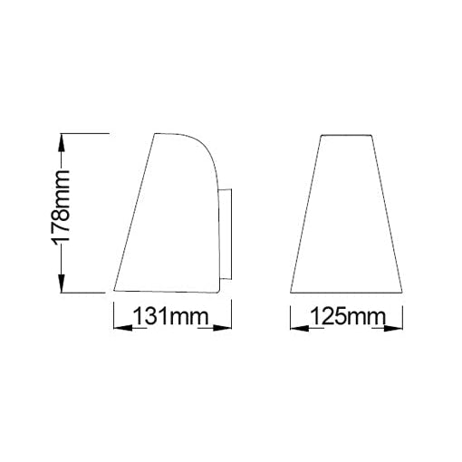 TORQUE: Exterior Cone Shape Surface Mounted Wall Lights IP44