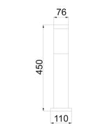 TORRE: E27 Surface Mounted Black Bollard Lights IP44