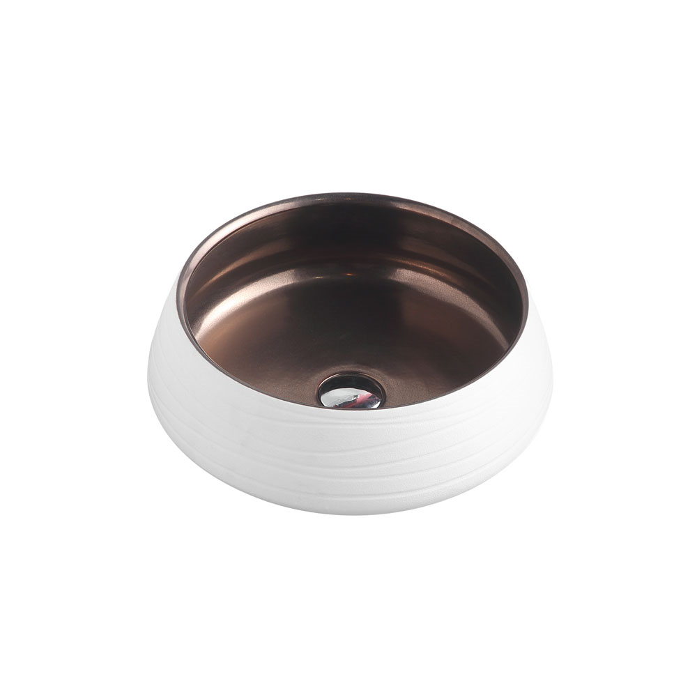 TRIER Round Counter Top Basin Art White 410mm