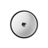 TRIER Round Counter Top Basin White and Black 410mm