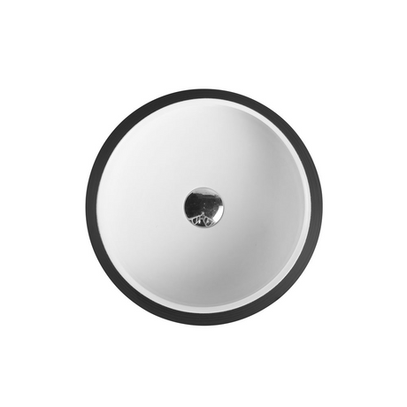 TRIER Round Counter Top Basin White and Black 410mm