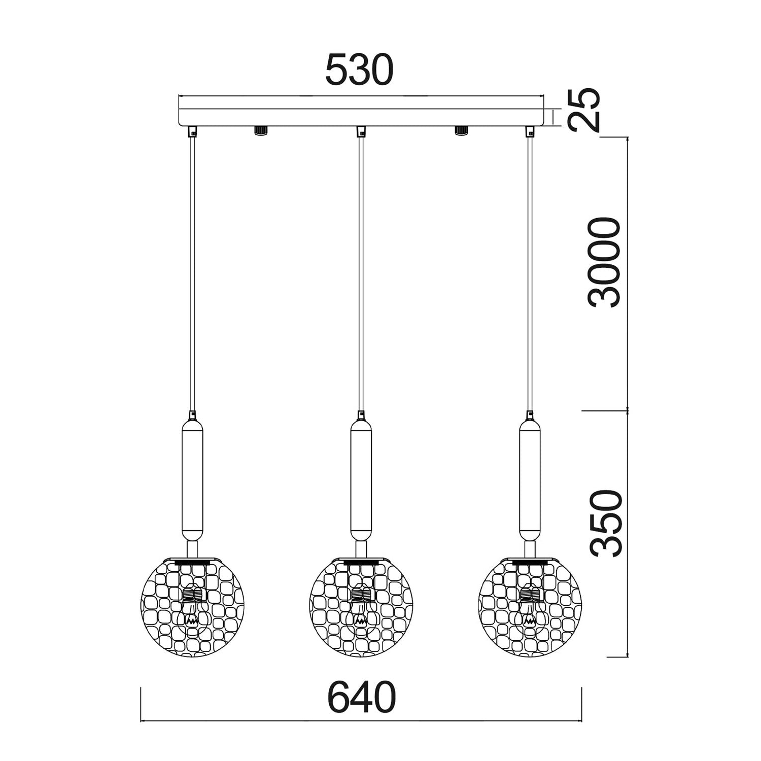 TRATTINO: Interior Bronze Amber /Black Smoke Spherical Glass Multiple Bar Base Pendant Lights