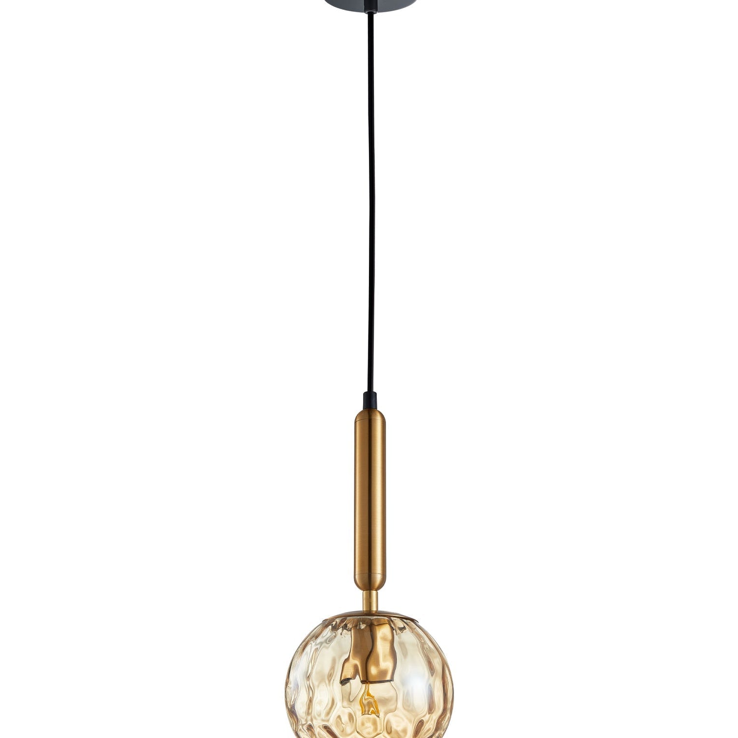 TRATTINO: Interior Bronze Amber /Black Smoke Spherical Glass Pendant Lights