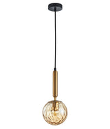 TRATTINO: Interior Bronze Amber /Black Smoke Spherical Glass Pendant Lights