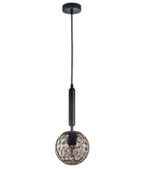 TRATTINO: Interior Bronze Amber /Black Smoke Spherical Glass Pendant Lights