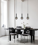TRATTINO: Interior Bronze Amber /Black Smoke Spherical Glass Pendant Lights