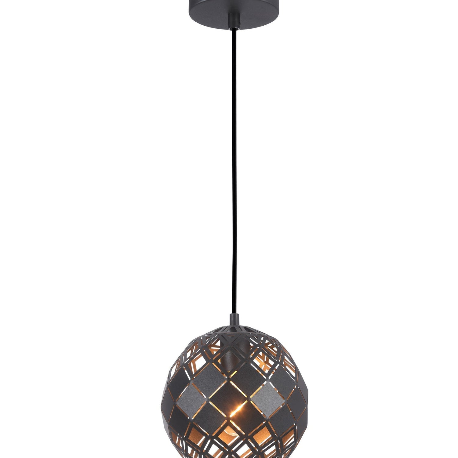 TUILE: Interior Small Embossed Tiled Iron Wine Glass Shape Pendant Lights