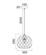 TUILE: Interior Large Embossed Tiled Iron Wine Glass Shape Pendant Lights