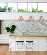 TUILE: Interior Large Embossed Tiled Iron Wine Glass Shape Pendant Lights