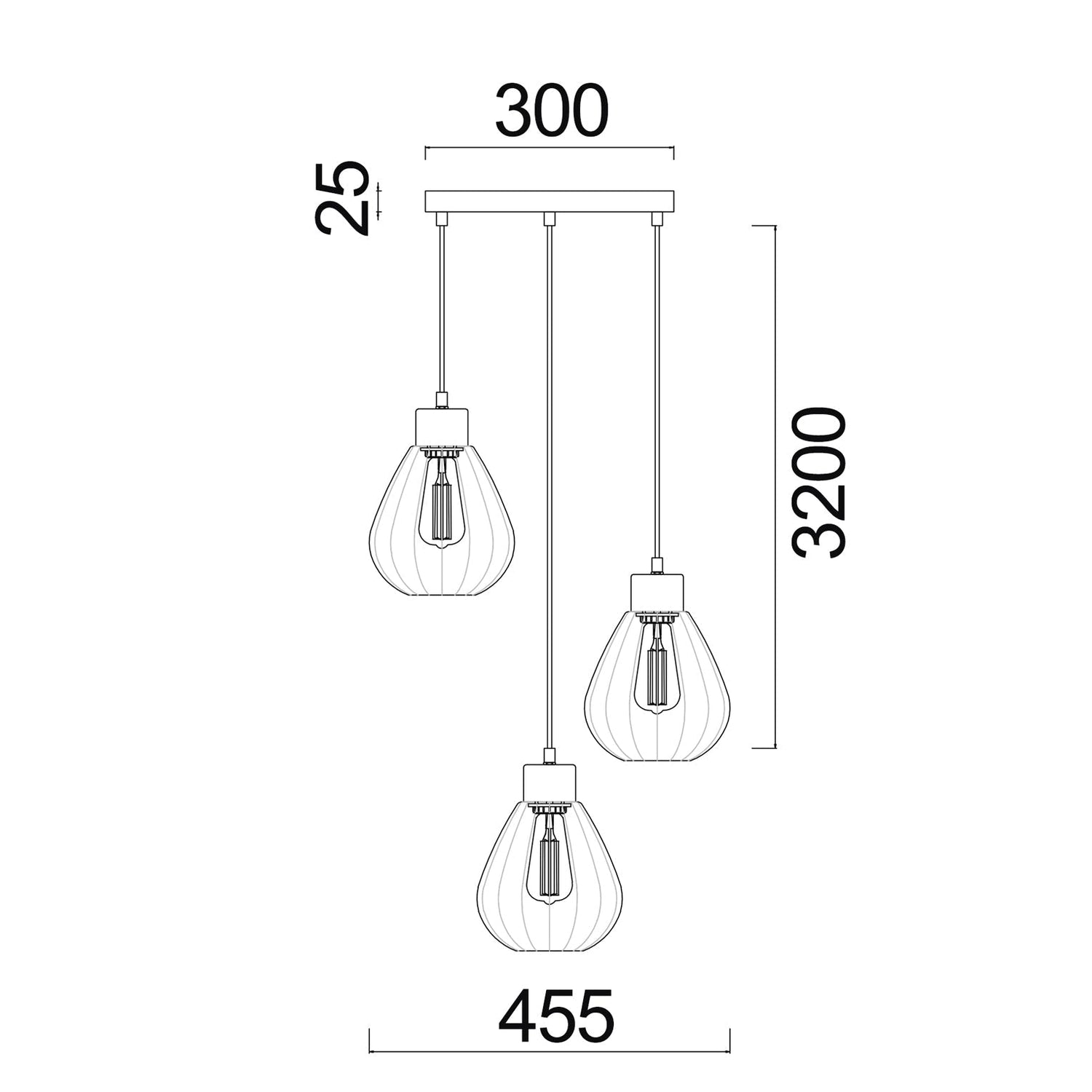 TULIP: Interior Bronze Amber / Black Smoke Wine Glass Ribbed Multiple Round Base Pendant Lights