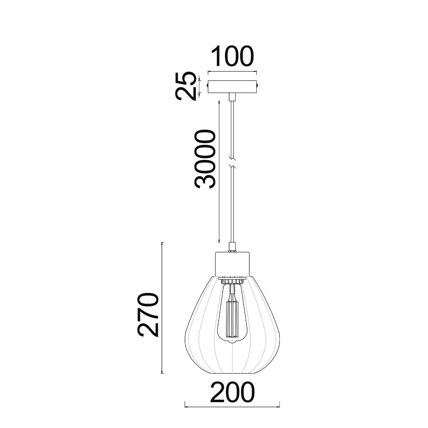 TULIP: Interior Bronze Amber / Black Smoke Wine Glass Ribbed Pendant Lights